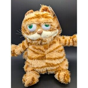 TABBY Orange Striped Cat Plush Green Eyes Grumpy Kitty Stuffed Animal NWT